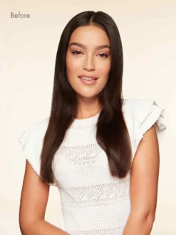 20" Classic Dark Brown Balayage Clip-Ins (220g) -Hair Extensions Shop Luxy Hair Extensions Dark Brown Before Front2 9c3eed61 7b0d 42b4 b049 9bc7228d3b7b