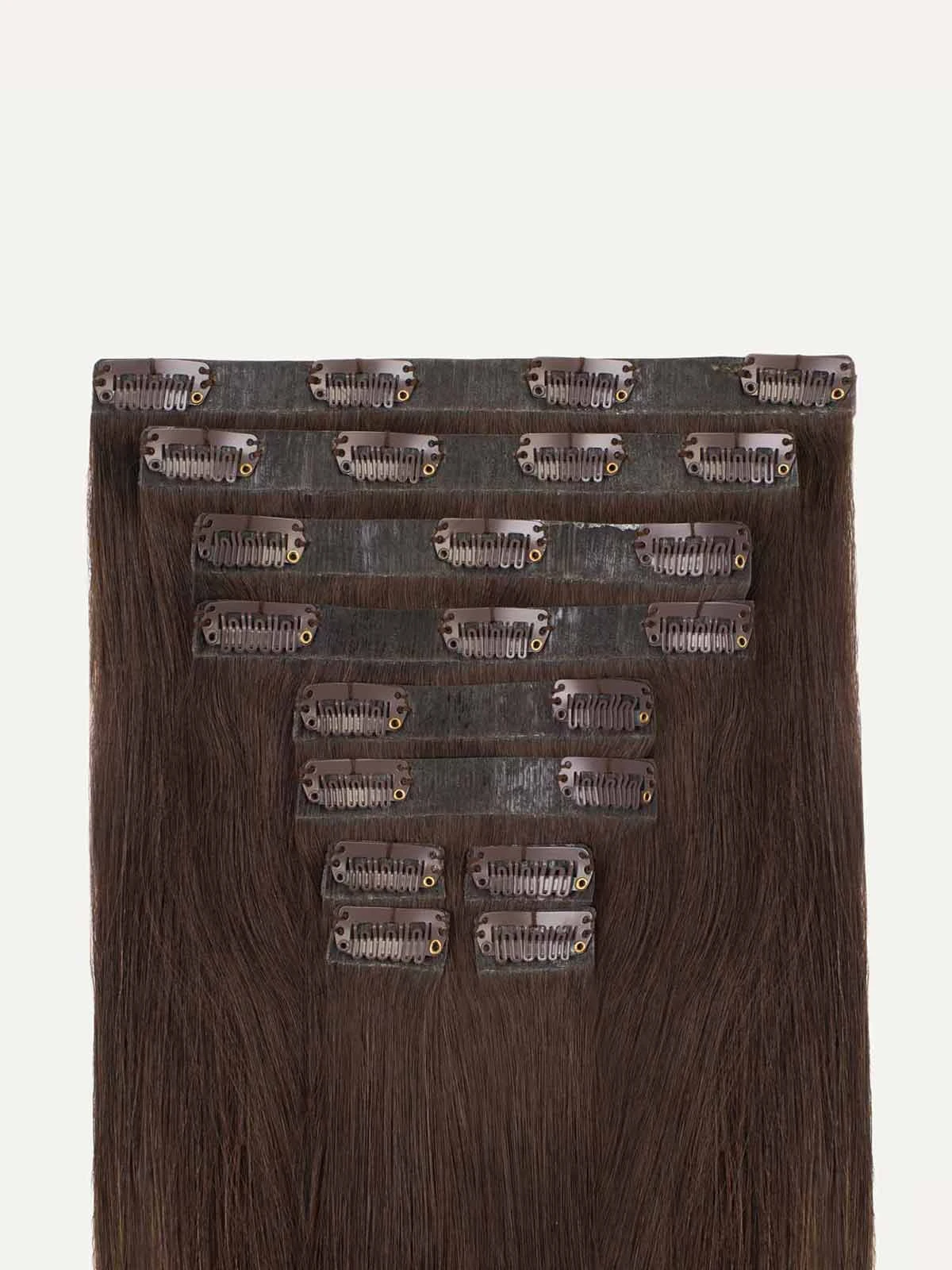 24" Seamless Dark Brown Clip-Ins (240g) 4 24" Seamless Dark Brown Clip-Ins (240g) - Image 4