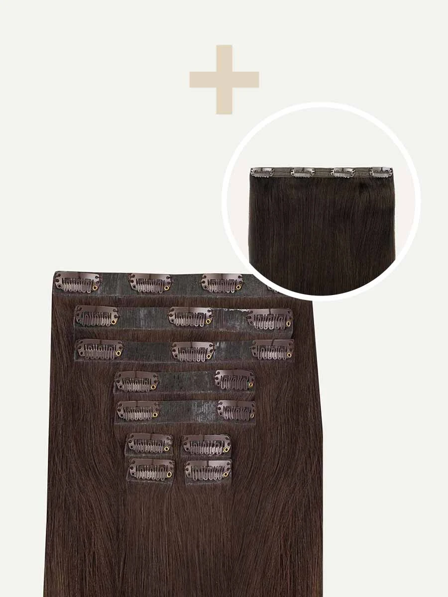 16" Seamless Dark Brown Volume Bundle Clip-Ins 6 16" Seamless Dark Brown Volume Bundle Clip-Ins - Image 6