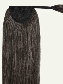 16" Dark Gray Ponytail Extension (100g) 16 16" Dark Gray Ponytail Extension (100g) -Hair Extensions Shop Luxy Hair Extensions Dark Grey Ponytail Weft