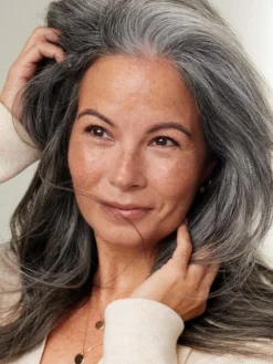 16" Dark Gray Halo® Hair Extensions Volume Bundle -Hair Extensions Shop Luxy Hair Extensions Dark Grey 16 After CloseUp 2 37aef0ea 538b 4d48 b7a1 a17825e541aa