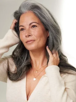 16" Seamless Dark Gray Volume Bundle Clip-Ins -Hair Extensions Shop Luxy Hair Extensions Dark Grey 16 After CloseUp 3 bfb490bf a40e 41c0 bfe7 ef639a857f72