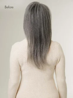 16" Dark Gray Halo® Hair Extensions (140g) -Hair Extensions Shop Luxy Hair Extensions Dark Grey 16 Before Back 034b4d70 b2ae 48ca 8de5 ad6212e99a30