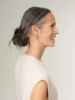 Dark Gray Clip-In Bun -Hair Extensions Shop Luxy Hair Extensions Dark Grey Buns After 3