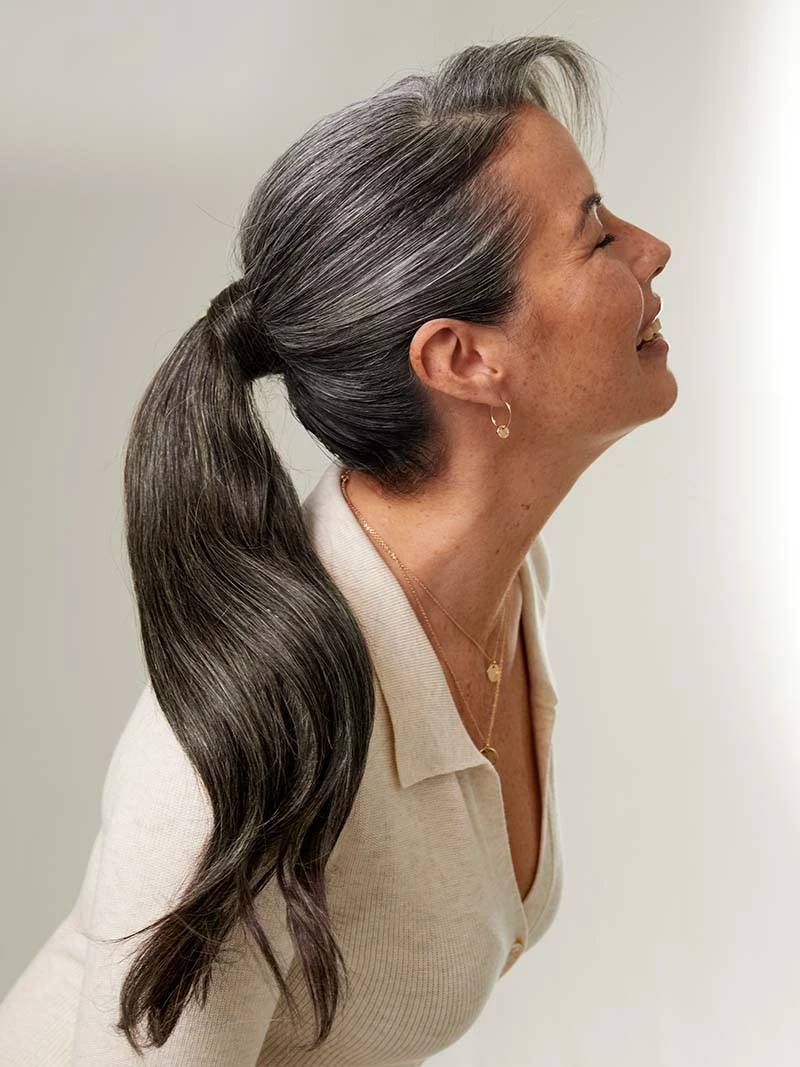 20" Dark Gray Ponytail Extension (120g) 9 20" Dark Gray Ponytail Extension (120g) - Image 9