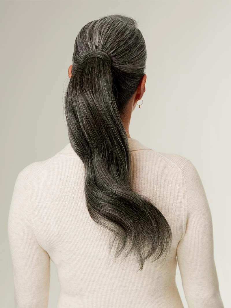 20" Dark Gray Ponytail Extension (120g) 8 20" Dark Gray Ponytail Extension (120g) - Image 8