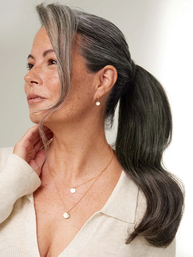 16" Dark Gray Ponytail Extension (100g) 3 16" Dark Gray Ponytail Extension (100g) - Image 3