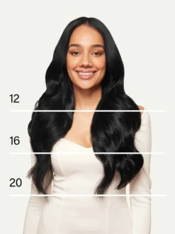 16" Jet Black Halo® Hair Extensions (140g) -Hair Extensions Shop Luxy Hair Extensions Jet Black 12 Inch Halo Length Chart 2023 396ec7db 0875 4a82 b7ae f145d1916aec