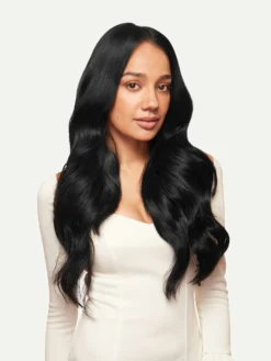 20" Classic Jet Black Volume Bundle Clip-Ins -Hair Extensions Shop Luxy Hair Extensions Jet Black 20 After Front2 77e96301 2646 4eef bdaf 1cb91e998629