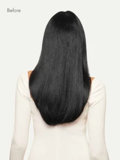 20" Jet Black Halo® Hair Extensions Volume Bundle -Hair Extensions Shop Luxy Hair Extensions Jet Black Before Back 90878101 5b05 497a 9e27 f09a350ba22a