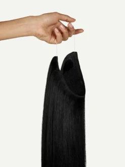 16" Jet Black Halo® Hair Extensions (140g) -Hair Extensions Shop Luxy Hair Extensions Jet Black Halo Hand