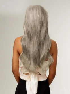 20" Light Gray Halo® Hair Extensions (180g) -Hair Extensions Shop Luxy Hair Extensions Light Grey 20 After Back 968d43cb 3ae1 48f0 be04 89b0e3b8729c