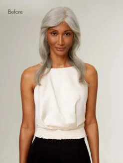 20" Classic Light Gray Volume Bundle Clip-Ins -Hair Extensions Shop Luxy Hair Extensions Light Grey 20 Before Front 7934e154 45c1 49eb 8b27 0e620ceafe8f