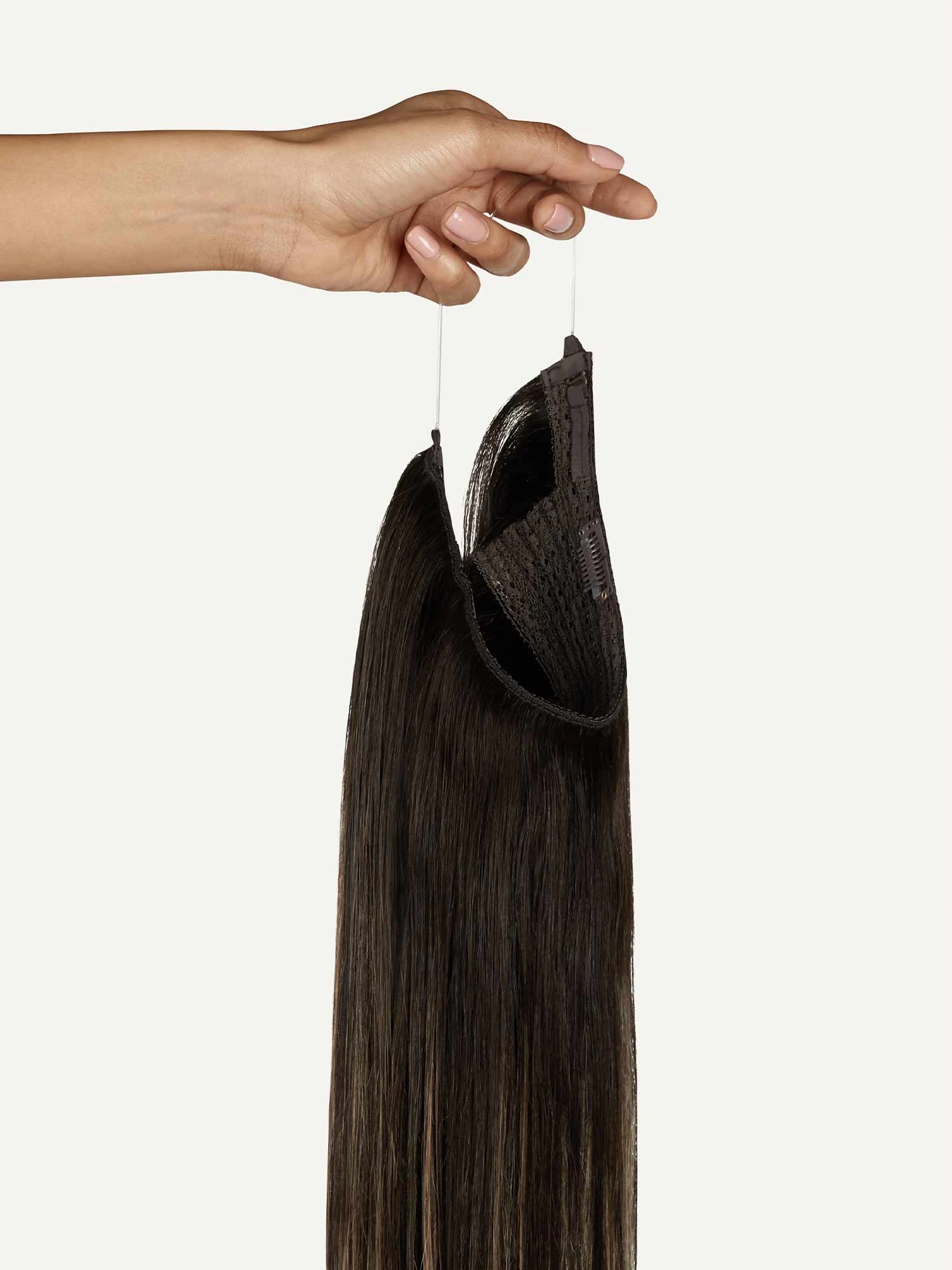 16" Mocha Bronde Balayage Halo® Hair Extensions (140g) 5 16" Mocha Bronde Balayage Halo® Hair Extensions (140g) - Image 5