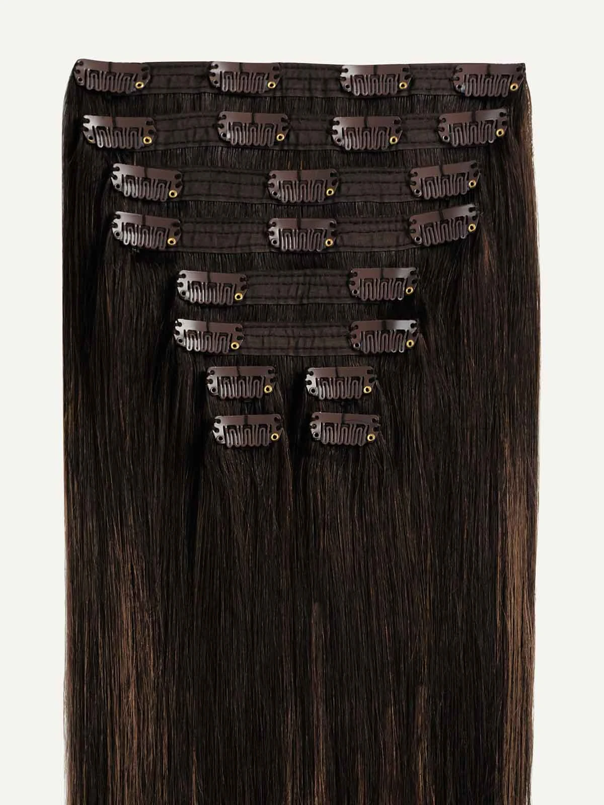 20" Classic Mocha Brown Balayage Clip-Ins (160g) 9 20" Classic Mocha Brown Balayage Clip-Ins (160g) - Image 9