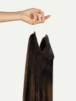 16" Mocha Brown Balayage Halo® Hair Extensions Volume Bundle -Hair Extensions Shop Luxy Hair Extensions Mocha Brown Balayage Halo Hand 1c7537d3 99f9 46d2 b392 70dd258265ab