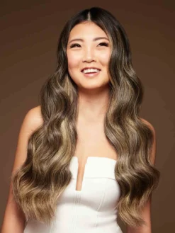 20" Mocha Brown Highlights Halo® Hair Extensions Volume Bundle -Hair Extensions Shop Luxy Hair Extensions Mocha Brown Highlights 20 After NS1 957cf59e 3d5f 4576 9ec3 5ae6d300719f