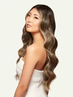 20" Seamless Mocha Brown Highlights Volume Bundle Clip-Ins -Hair Extensions Shop Luxy Hair Extensions Mocha Brown Highlights 20 After Side c89c974b 5378 495b b0b1 c064b82e6326