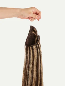 20" Mocha Brown Highlights Halo® Hair Extensions (180g) -Hair Extensions Shop Luxy Hair Extensions Mocha Brown Highlights Halo Hand 873beef7 5f8e 44fc b549 b6c5451b8b2a