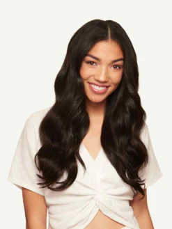 20" Mocha Brown Halo® Hair Extensions (180g) 15 20" Mocha Brown Halo® Hair Extensions (180g) -Hair Extensions Shop Luxy Hair Extensions Mocha Brown After 20 Front