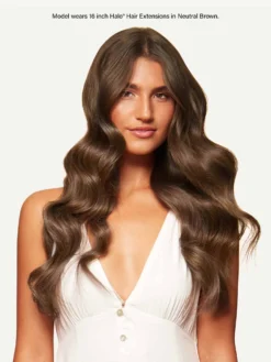 12" Neutral Brown Halo® Hair Extensions (150g) -Hair Extensions Shop Luxy Hair Extensions Neutral Brown 12 Inch Halo After Front 2023
