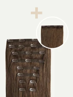 20" Classic Neutral Brown Volume Bundle Clip-Ins 19 20" Classic Neutral Brown Volume Bundle Clip-Ins -Hair Extensions Shop Luxy Hair Extensions Neutral Brown Classic 220g Volume Bundle