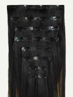 20" Seamless Off Black Bronde Balayage Clip-Ins (180g) -Hair Extensions Shop Luxy Hair Extensions Off Black Bronde Balayage Seamless 160g StackedWefts
