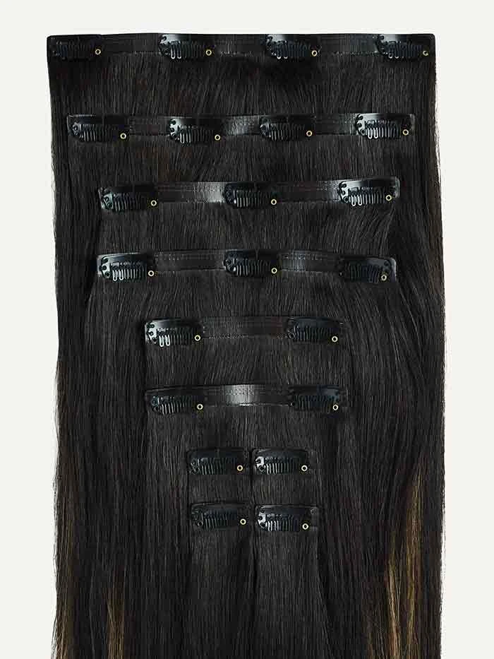 20" Seamless Off Black Bronde Balayage Volume Bundle Clip-Ins 7 20" Seamless Off Black Bronde Balayage Volume Bundle Clip-Ins - Image 7
