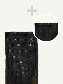 20" Seamless Off Black Bronde Balayage Volume Bundle Clip-Ins 18 20" Seamless Off Black Bronde Balayage Volume Bundle Clip-Ins -Hair Extensions Shop Luxy Hair Extensions Off Black Bronde Balayage Seamless 225g Volume Bundle