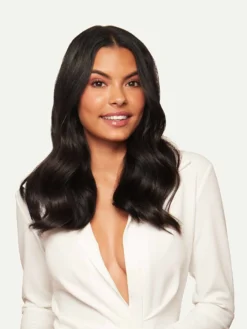 16" Off Black Halo® Hair Extensions (140g) -Hair Extensions Shop Luxy Hair Extensions Off Black 16 After Front 3a711ef8 8067 4efb 8740 c01380a700e2