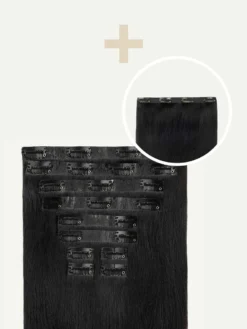 20" Seamless Off Black Volume Bundle Clip-Ins -Hair Extensions Shop Luxy Hair Extensions Off Black Seamless 225g Volume Bundle