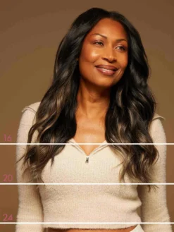 24" Classic Off Black Bronde Balayage Clip-Ins (240g) -Hair Extensions Shop Luxy Hair Extensions Off Black Balayage 24 Front