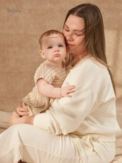 12" Ash Brown Highlights Thinning Hair Fill-Ins (50g) -Hair Extensions Shop Luxy Hair Extensions OnFig 4thTrimester Sam 1 Before