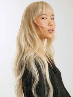 20" Platinum Blonde Halo® Hair Extensions (180g) -Hair Extensions Shop Luxy Hair Extensions Platinum Blonde After Front 1