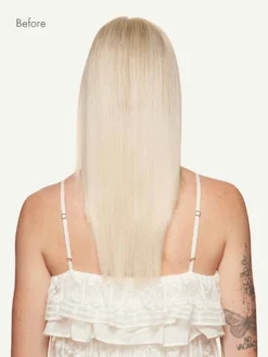 16" Classic Platinum Blonde Volume Bundle Clip-Ins -Hair Extensions Shop Luxy Hair Extensions Platinum Blonde Before Back 09c662cb af6a 4b85 ad76 a55777eaf3fc