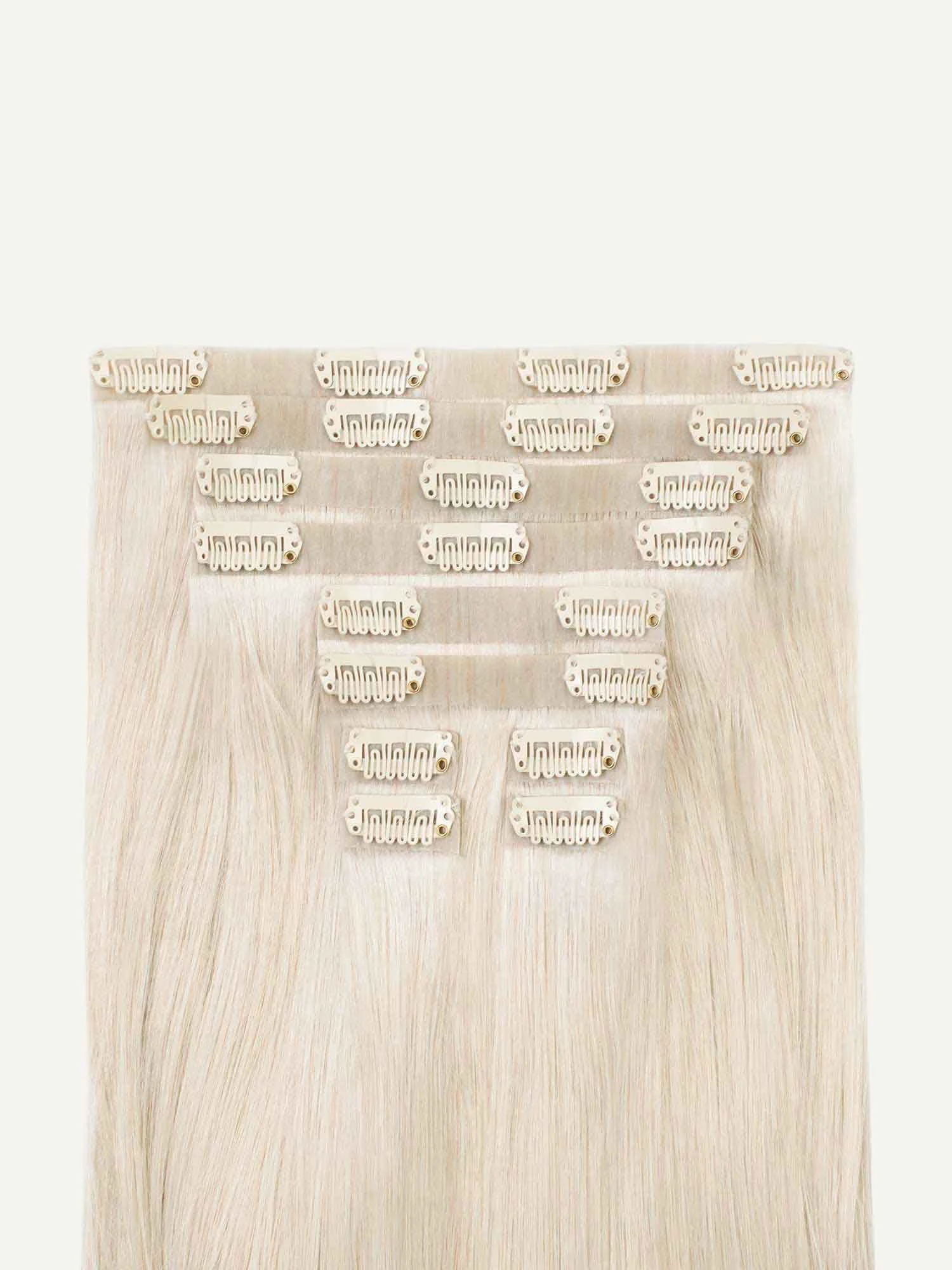 20" Seamless Platinum Blonde Clip-Ins (180g) 9 20" Seamless Platinum Blonde Clip-Ins (180g) - Image 9
