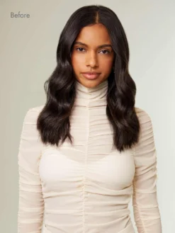 16" Lilac Peekaboo Halo® Hair Extensions (70g) -Hair Extensions Shop Luxy Peekaboo Ecomm LILAC Before Fr