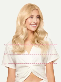 12" Seamless Ash Blonde Clip-Ins (150g) -Hair Extensions Shop Luxy Hair Length Chart Ash Blonde