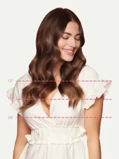 12" Seamless Chocolate Brown Balayage Clip-Ins (150g) -Hair Extensions Shop Luxy Hair Length Chart Chocolate Brown Balayage 76175868 e646 4b6e a098 8fa4639db2e1