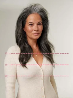 12" Seamless Dark Gray Clip-Ins (150g) 14 12" Seamless Dark Gray Clip-Ins (150g) -Hair Extensions Shop Luxy Hair Length Chart Dark Gray