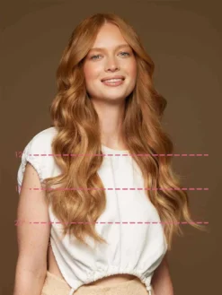 12" Seamless Natural Red Balayage Clip-Ins (150g) -Hair Extensions Shop Luxy Hair Length Chart Natural Red Balayage