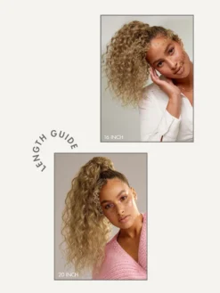 16" Ash Brown Curly Ponytail Extension (100g) -Hair Extensions Shop Luxy Ponytail Length Comparison 3b3859e0 0317 4c30 817b d59b1aa5f1c7