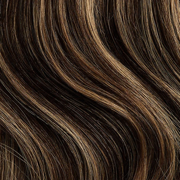 16" Seamless Mocha Brown Highlights Volume Weft 1 16" Seamless Mocha Brown Highlights Volume Weft