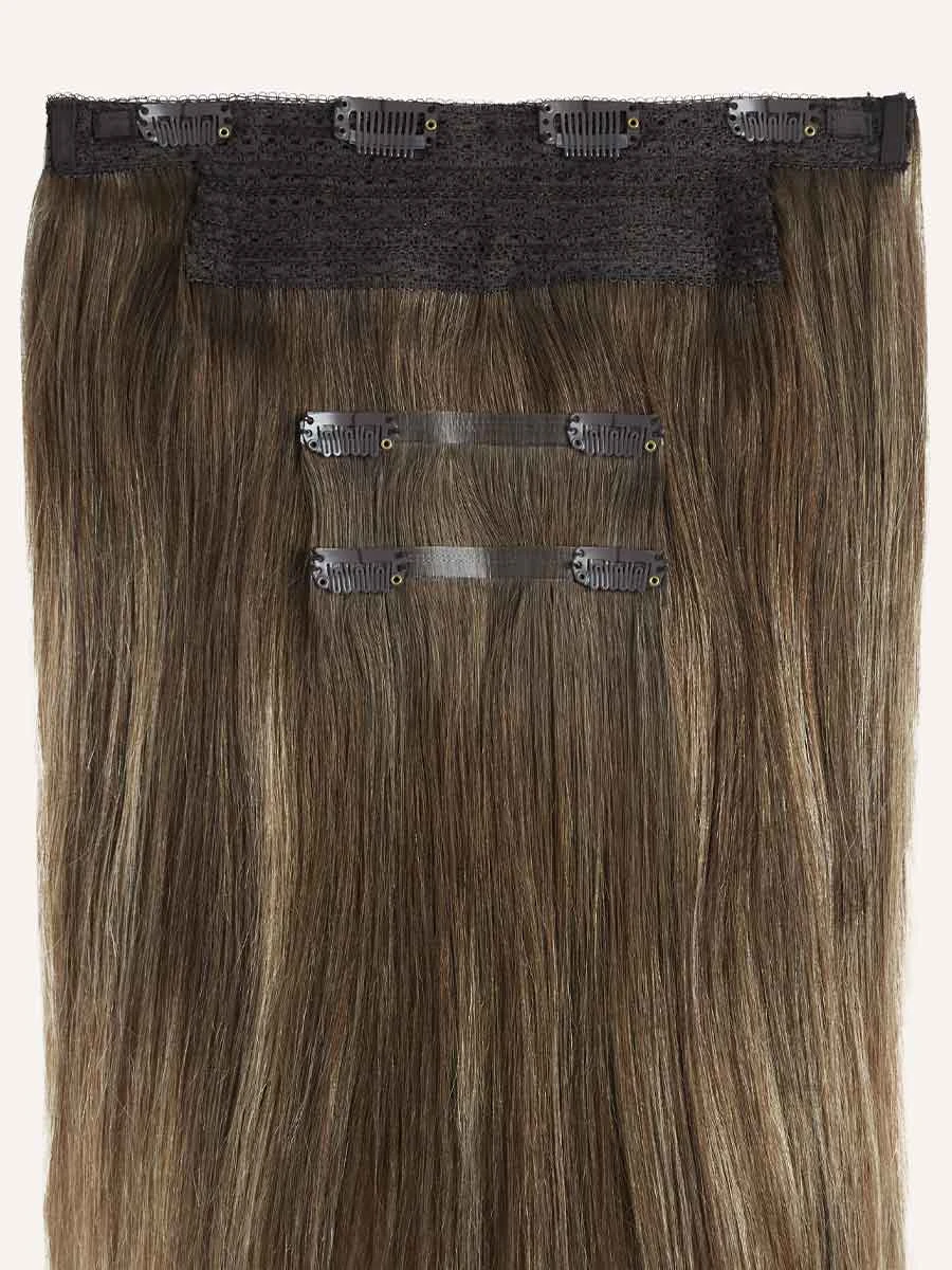 16" Ash Brown Balayage Halo® Hair Extensions (140g) 8 16" Ash Brown Balayage Halo® Hair Extensions (140g) - Image 8