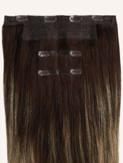 20" Dark Brown Balayage Halo® Hair Extensions (180g) -Hair Extensions Shop NEW Spec LX DarkBrownBalayage Weft