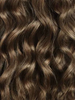 20" Ash Brown Curly Ponytail Extension (120g) -Hair Extensions Shop NEW Spec LX Ponytail Weft Luxy Hair Extensions Curly Ponytails AshBrown Swatch