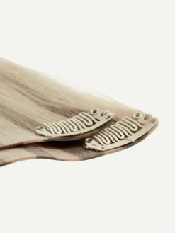 12" Beige Blonde Balayage Thinning Hair Fill-Ins (50g) -Hair Extensions Shop Off Fig 4th Trimester BeigeBlondeBalayage CloseUp