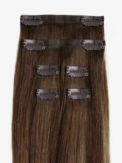 12" Neutral Brown Balayage Thinning Hair Fill-Ins (50g) -Hair Extensions Shop Off Fig 4th Trimester NeutralBrownBalayage Set