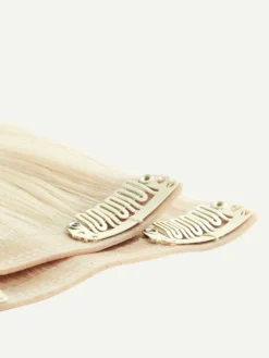 12" Platinum Blonde Thinning Hair Fill-Ins (50g) -Hair Extensions Shop Off Fig 4th Trimester PlatinumBlonde CloseUp