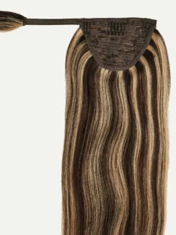 16" Mocha Brown Highlights Ponytail Extension (100g) -Hair Extensions Shop Ponytail NewSpec 1CP18 Mocha Brown Highlights Weft